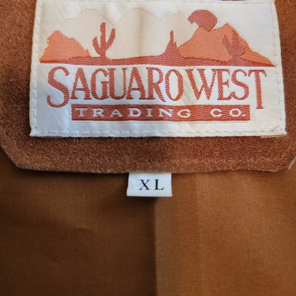 Saguarowest Trading Co Vintage Cowboy Embroidered Fully Lined Suede Vest Size XL - Picture 3 of 13